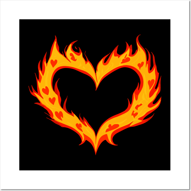 Torching Flame Heart | Valentine's Day Wall Art by Basic Corner